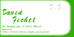 david fichtl business card